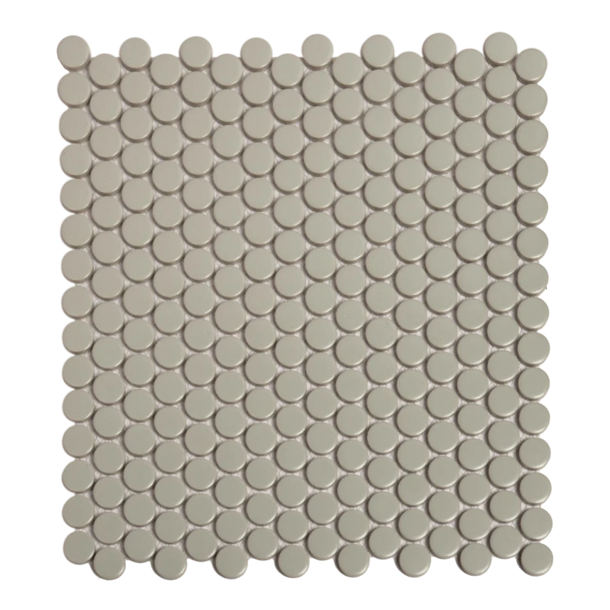 PENNY ROUND 12X12 MOS - MATTE GRAY, 12"x12"